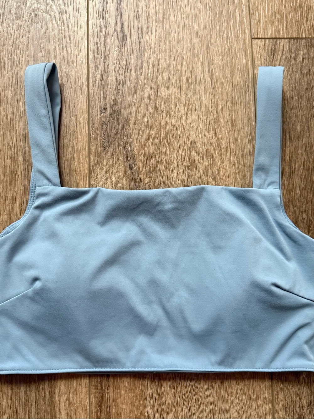 Paragon Light Blue padded Square-Neck Women’s sports bra size Small